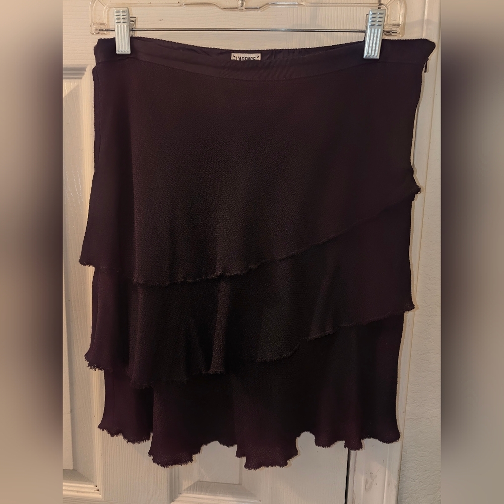 L'agence Black Tiered Ruffle Mini Skirt